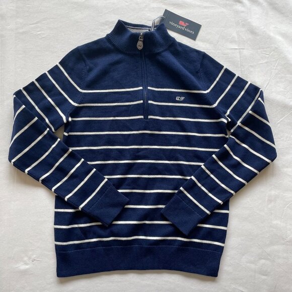 NEW Vineyard Vines Blue Striped Pullover Sweater size M - Picture 2 of 7